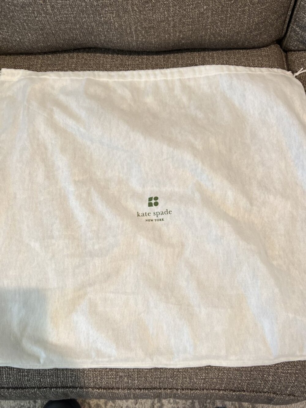 Vintage Kate Spade Large White Dustbag with drawstring 20" X 22 1/2"